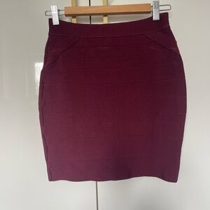 BEBE Burgundy Bandage Pencil Skirt Medium